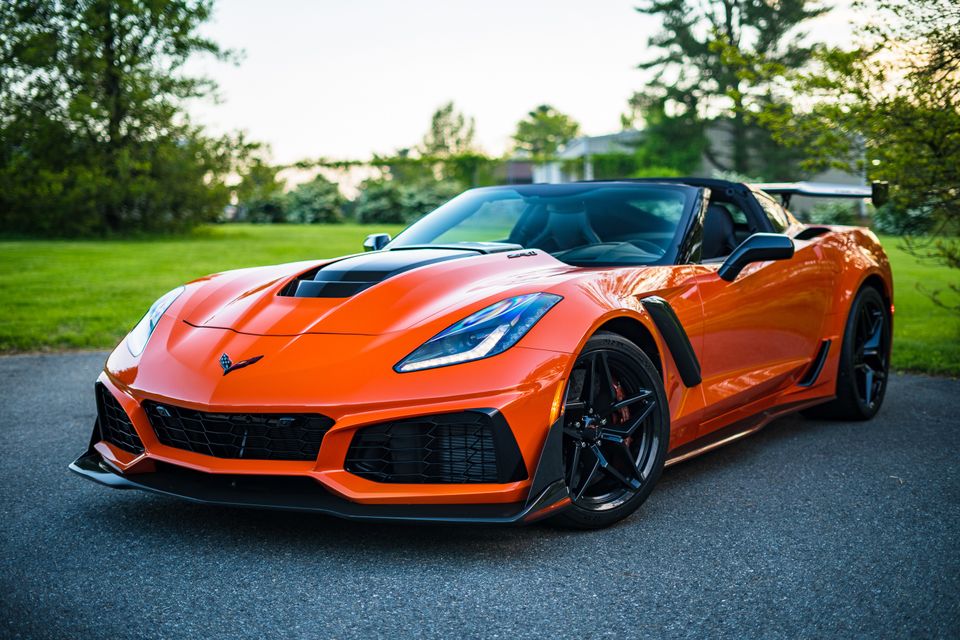 Complete tuned sports car build showcased in a professional garage